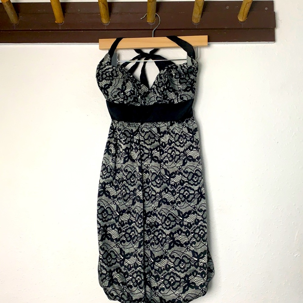 Halter strap sweetheart neckline cocktail dress